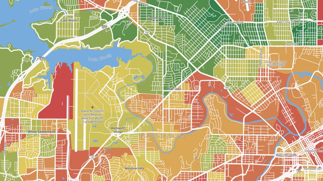 76114, TX Map of Drug-Related Crime Rates