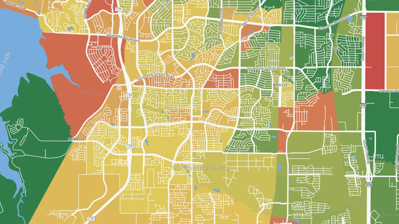 76123, TX Map of Drug-Related Crime Rates