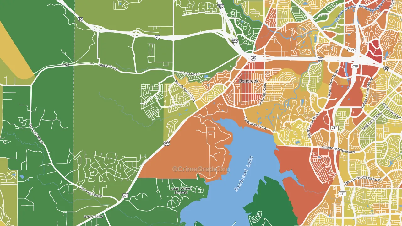 76126, TX Map of Drug-Related Crime Rates