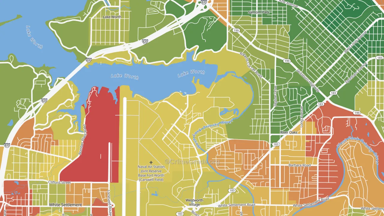 76127, TX Map of Drug-Related Crime Rates