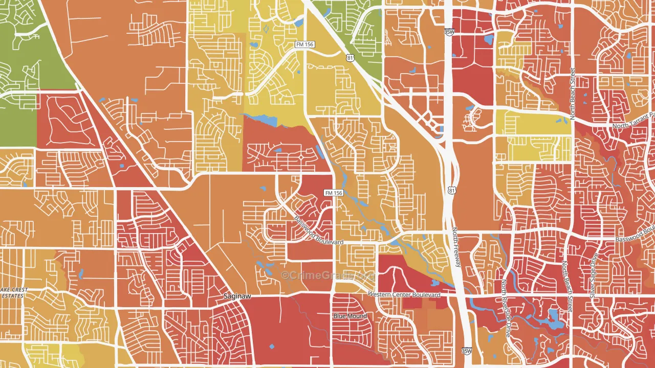 76131, TX Map of Drug-Related Crime Rates