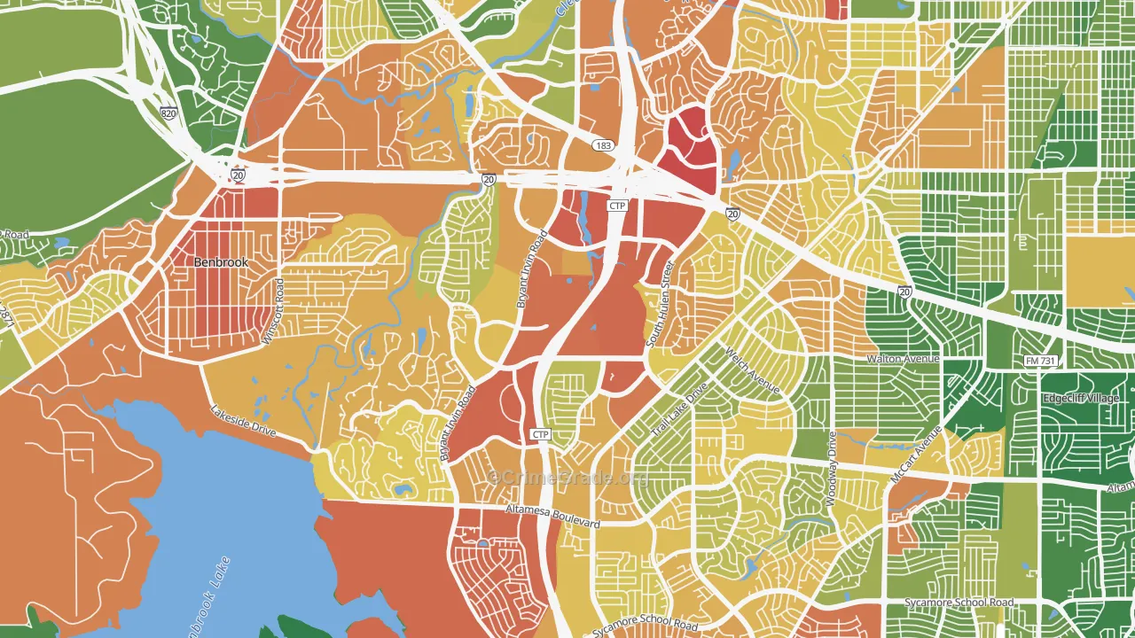 76132, TX Map of Drug-Related Crime Rates
