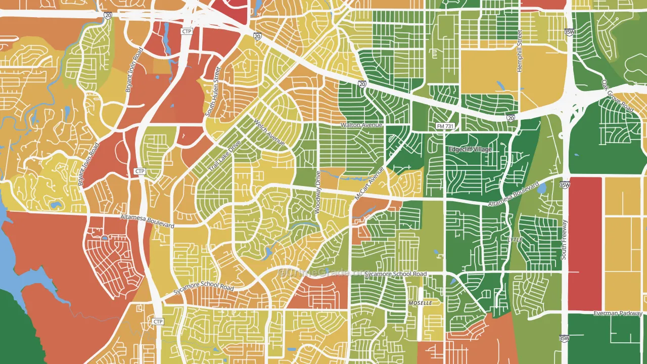 76133, TX Map of Drug-Related Crime Rates