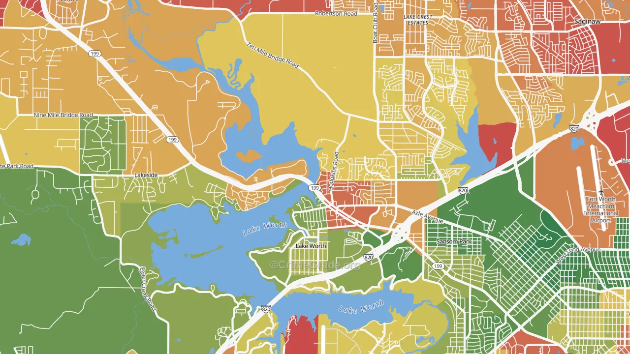 76135, TX Map of Drug-Related Crime Rates