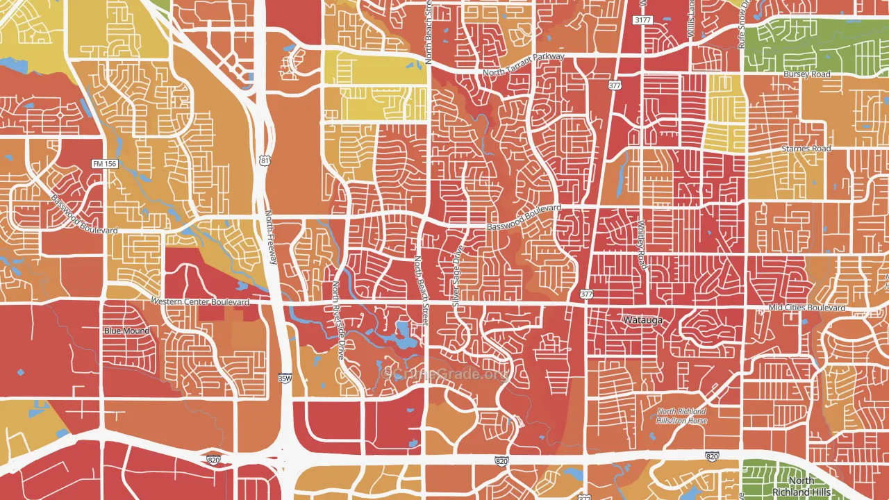 76137, TX Map of Drug-Related Crime Rates