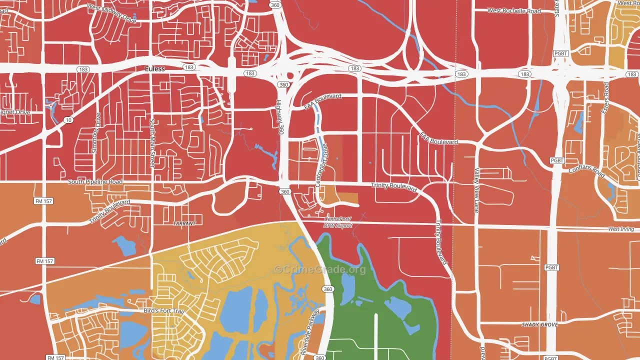 76155, TX Map of Drug-Related Crime Rates
