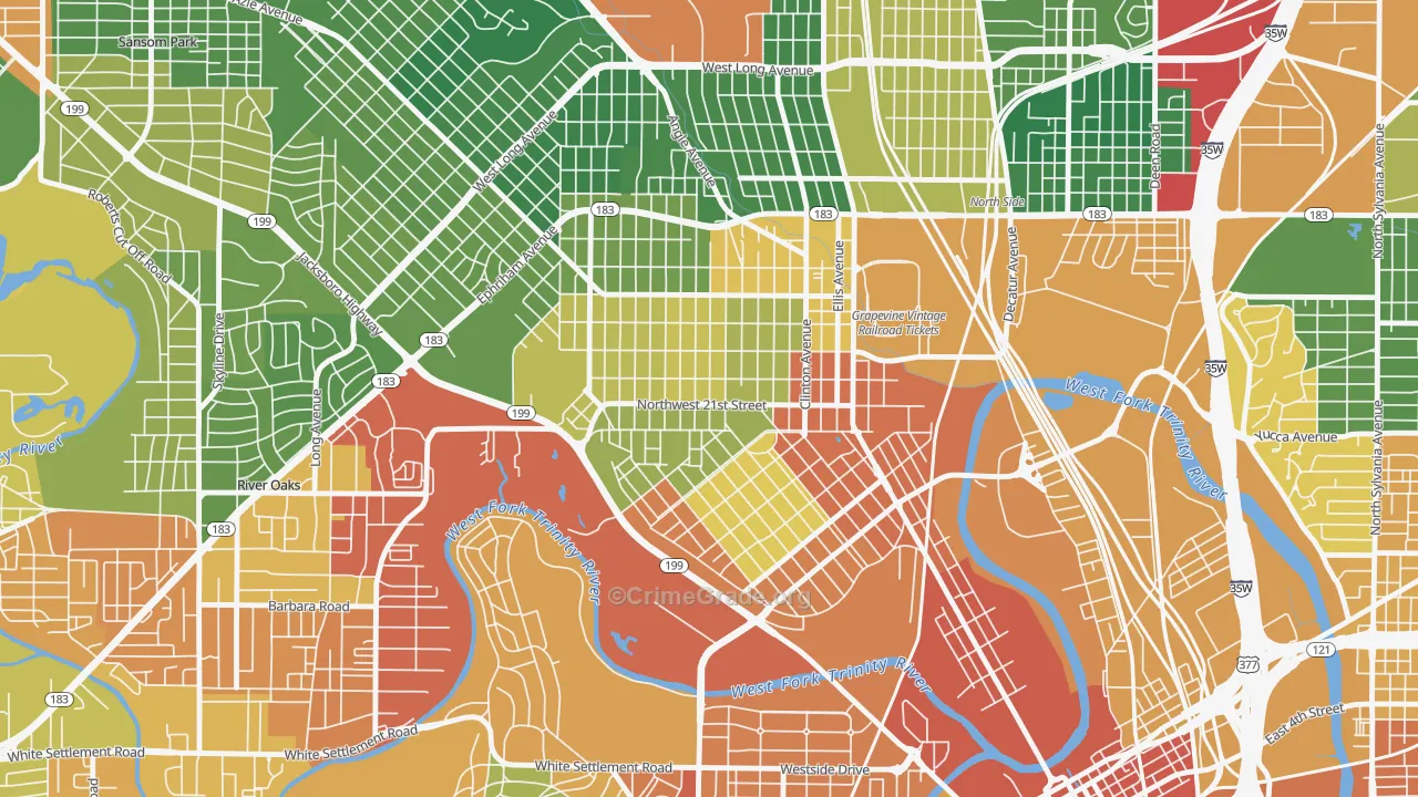 76164, TX Map of Drug-Related Crime Rates