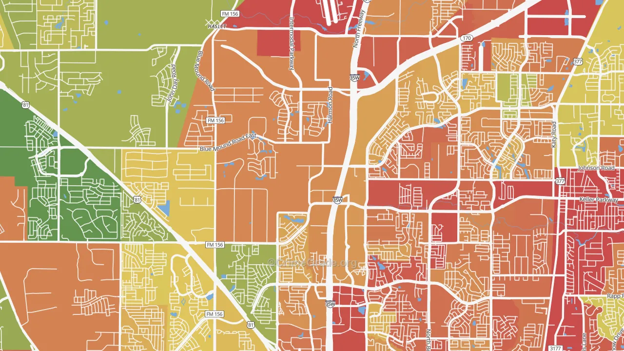 76177, TX Map of Drug-Related Crime Rates