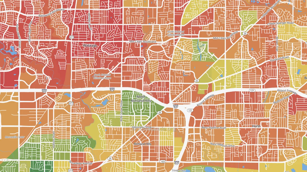 76180, TX Map of Drug-Related Crime Rates