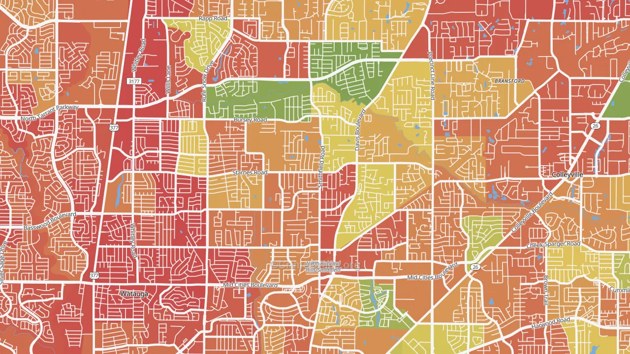 76182, TX Map of Drug-Related Crime Rates
