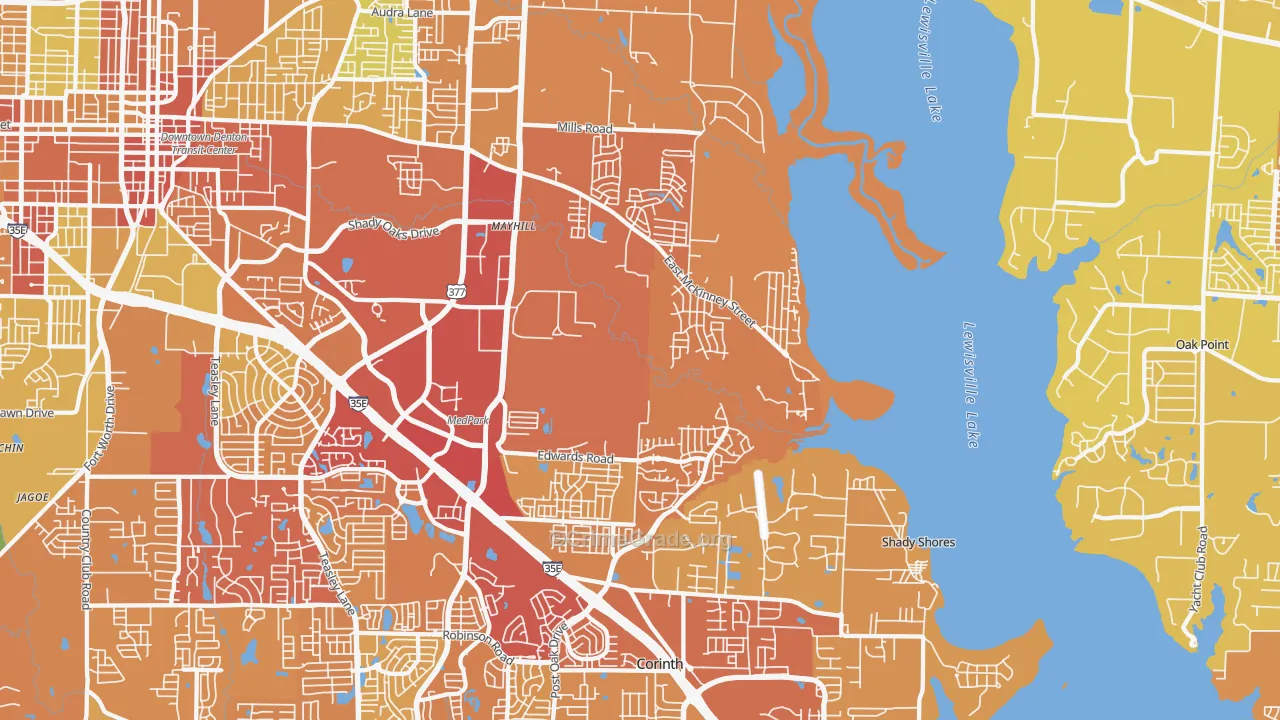 76208, TX Map of Drug-Related Crime Rates