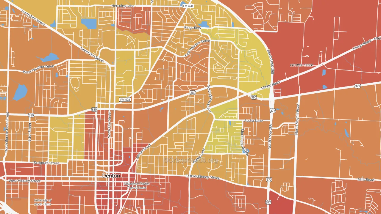 76209, TX Map of Drug-Related Crime Rates