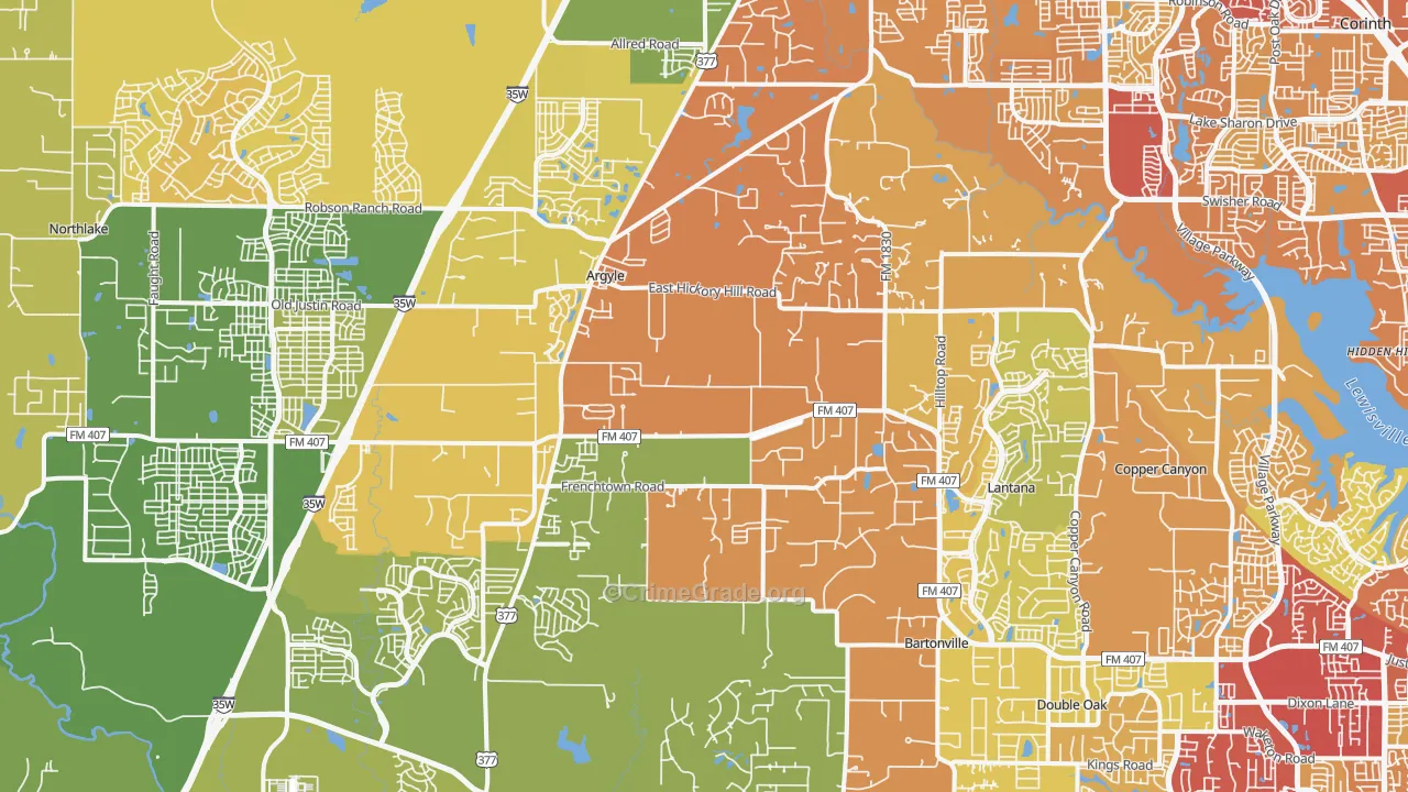 76226, TX Map of Drug-Related Crime Rates