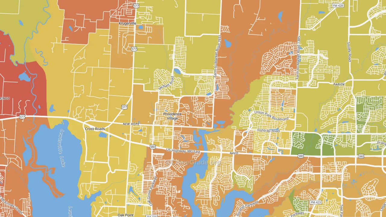 76227, TX Map of Drug-Related Crime Rates
