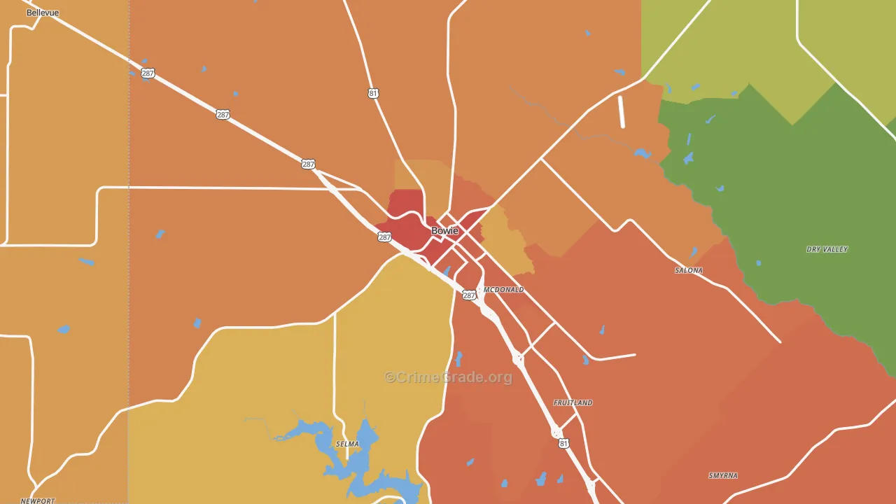 76230, TX Map of Drug-Related Crime Rates