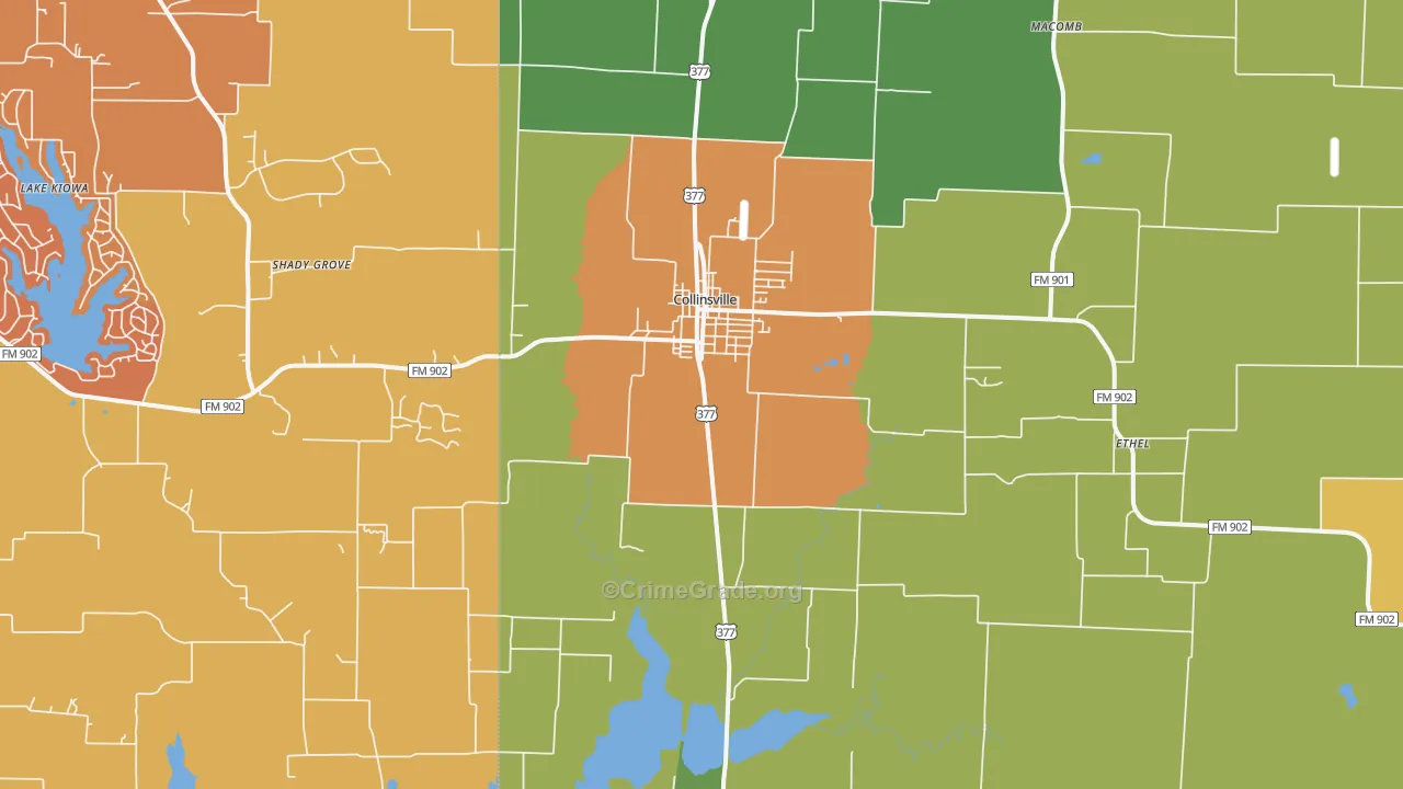 76233, TX Map of Drug-Related Crime Rates