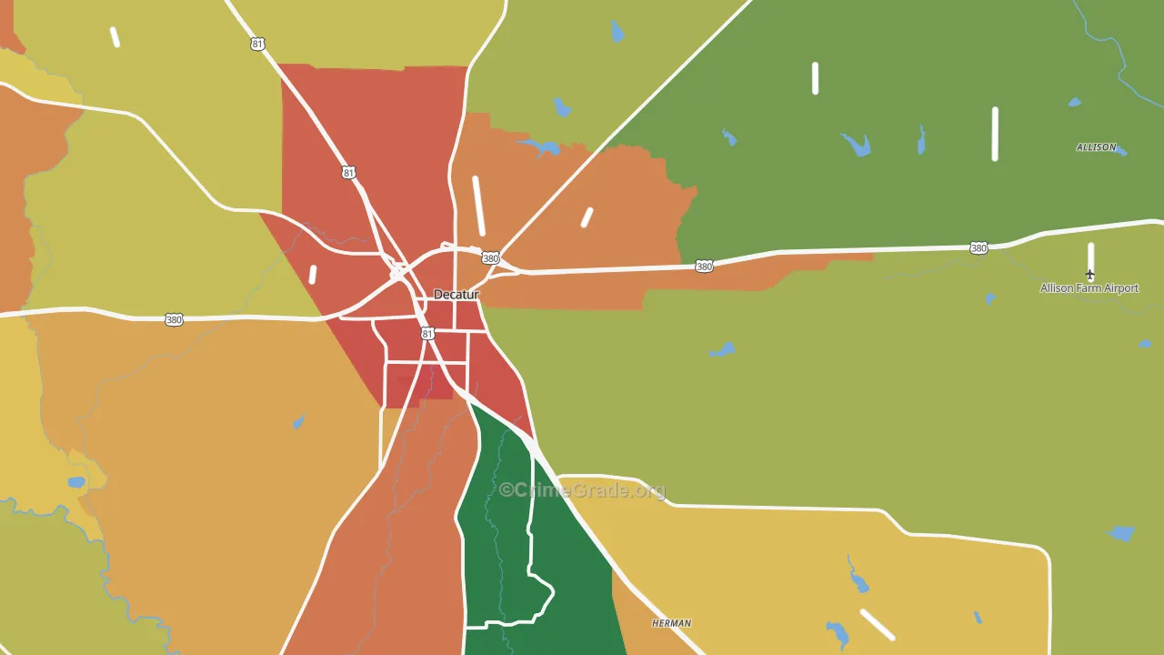 76234, TX Map of Drug-Related Crime Rates