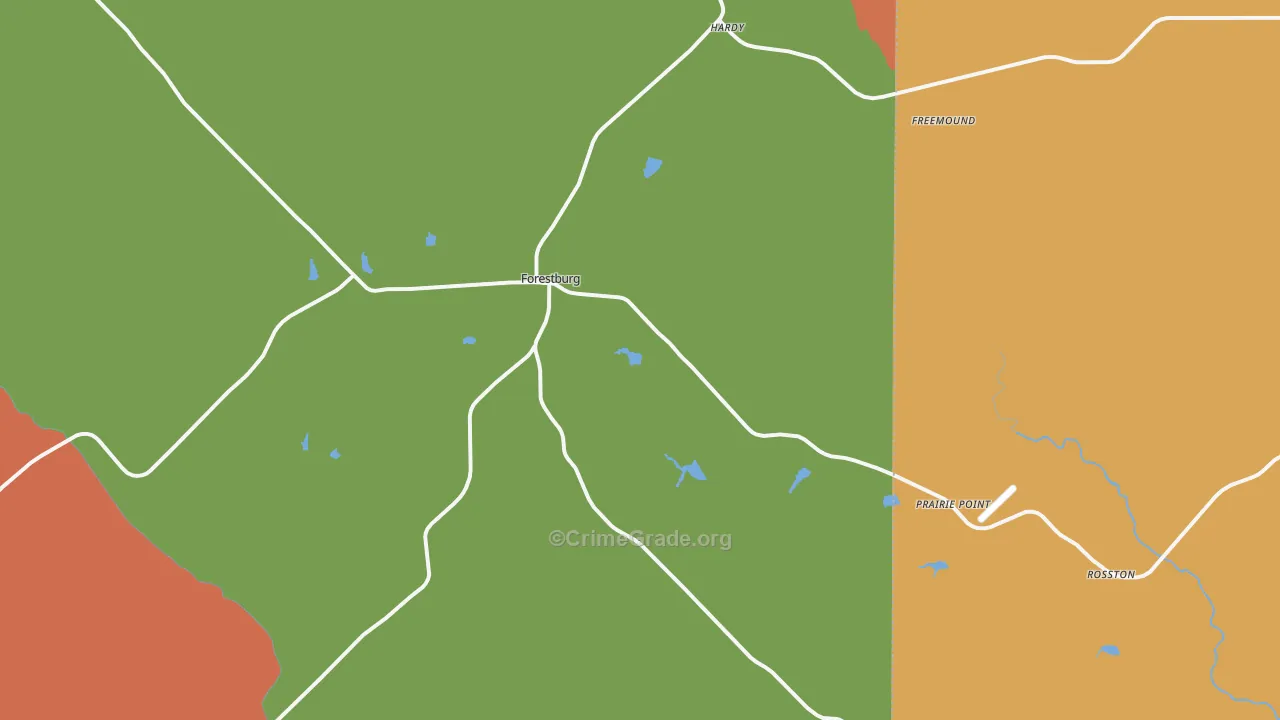 76239, TX Map of Drug-Related Crime Rates
