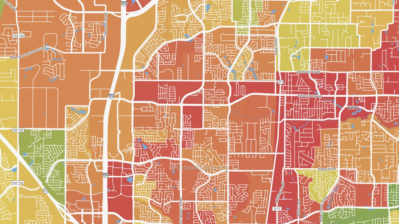76244, TX Map of Drug-Related Crime Rates