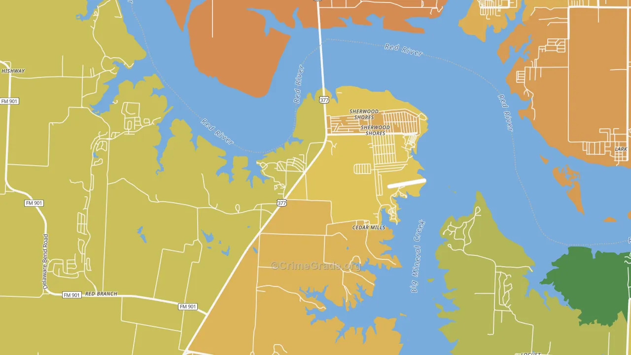 76245, TX Map of Drug-Related Crime Rates