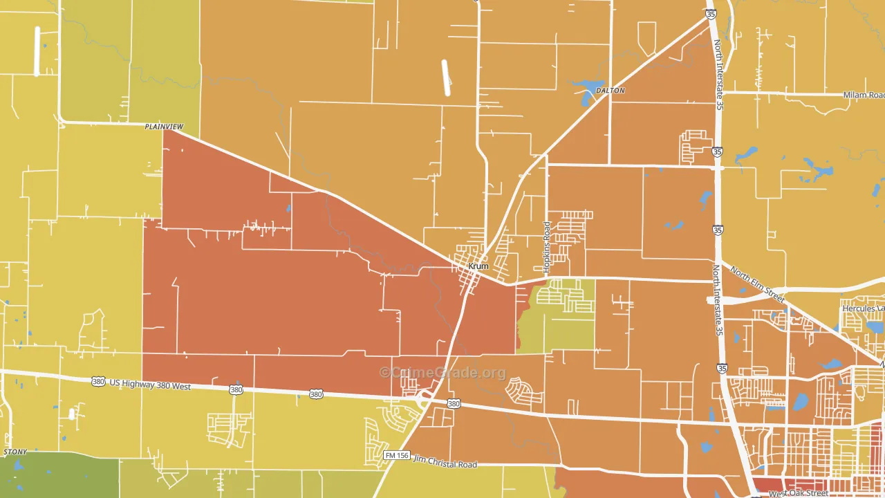 76249, TX Map of Drug-Related Crime Rates