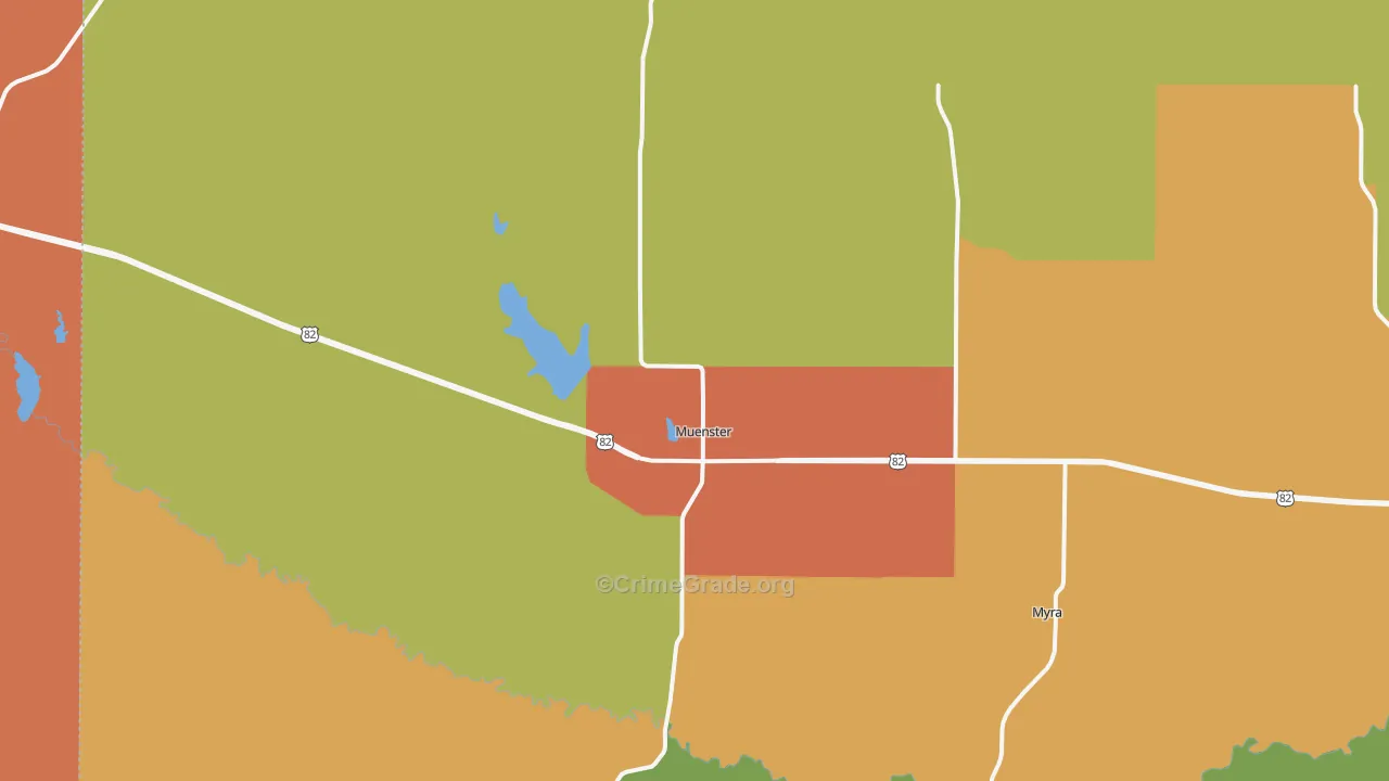 76252, TX Map of Drug-Related Crime Rates