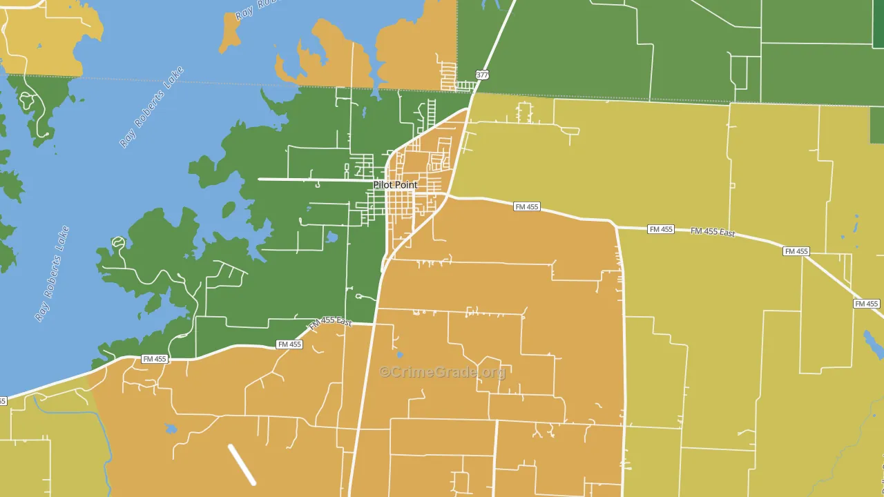 76258, TX Map of Drug-Related Crime Rates