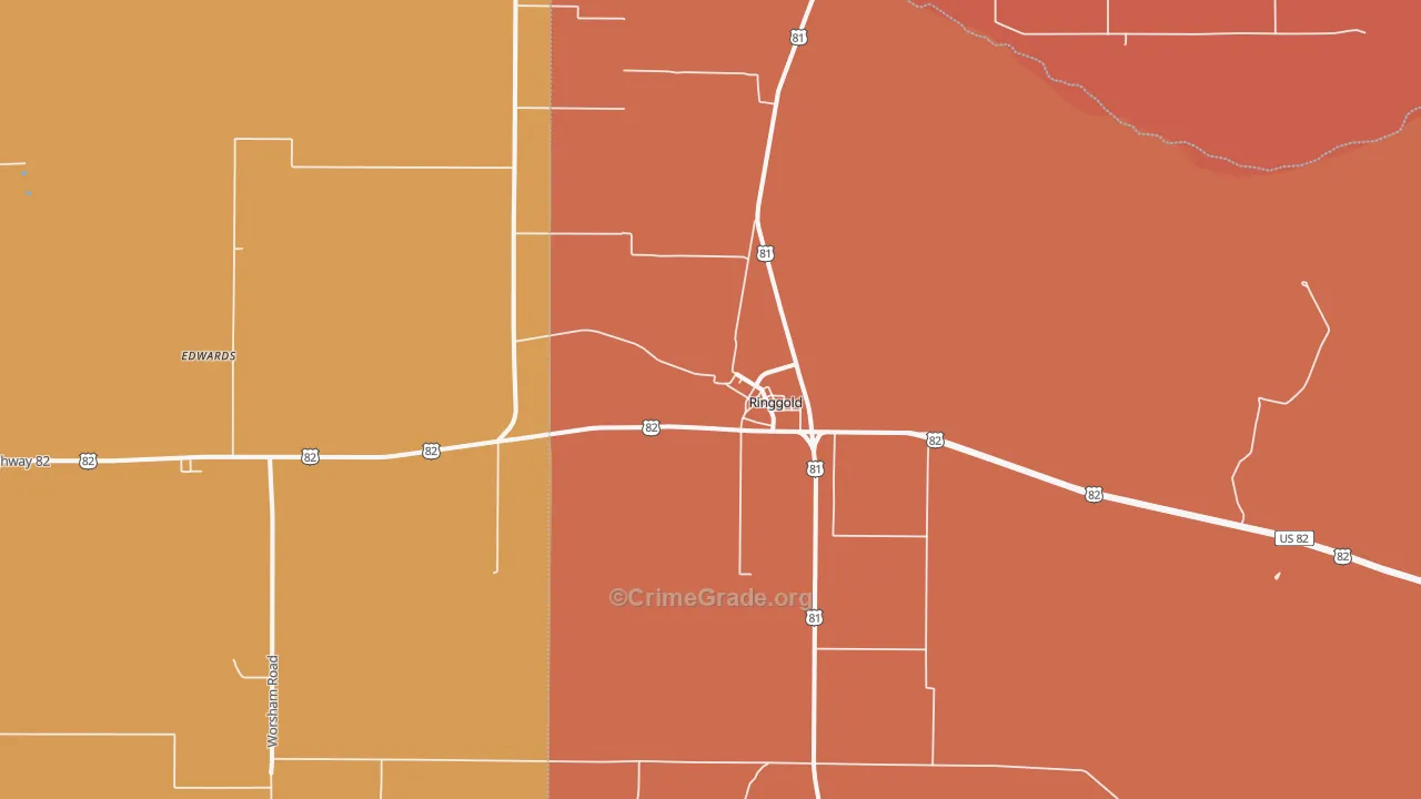 76261, TX Map of Drug-Related Crime Rates