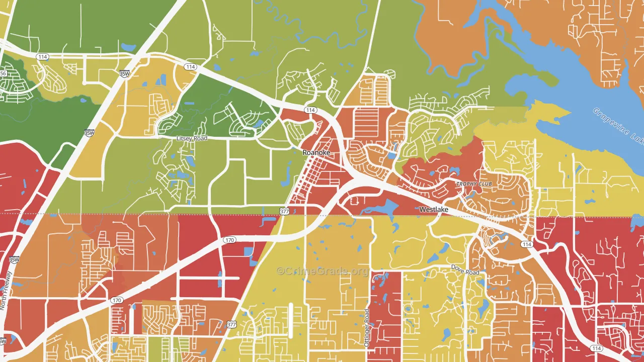 76262, TX Map of Drug-Related Crime Rates