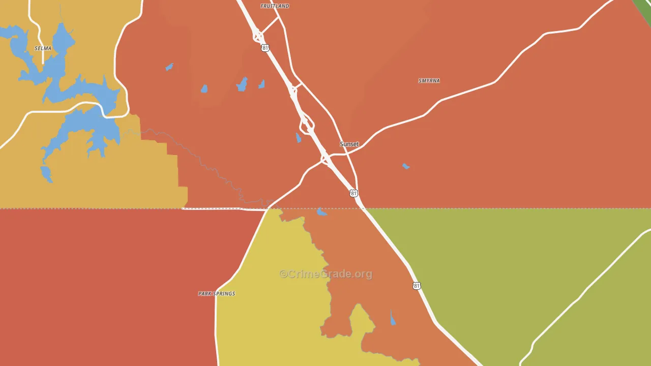 76270, TX Map of Drug-Related Crime Rates