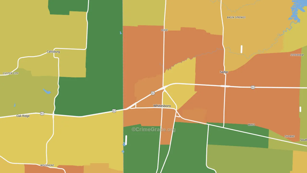 76273, TX Map of Drug-Related Crime Rates