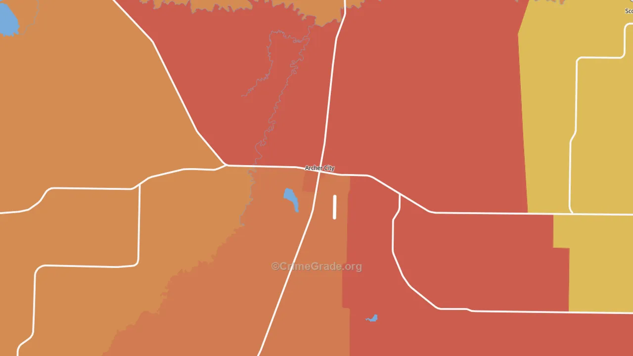 76351, TX Map of Drug-Related Crime Rates