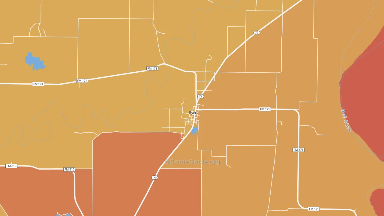 76357, TX Map of Drug-Related Crime Rates