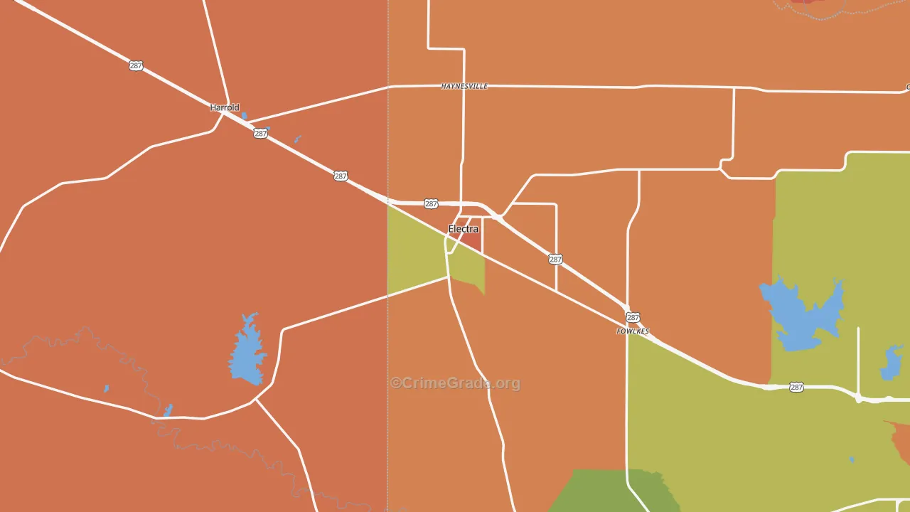 76360, TX Map of Drug-Related Crime Rates