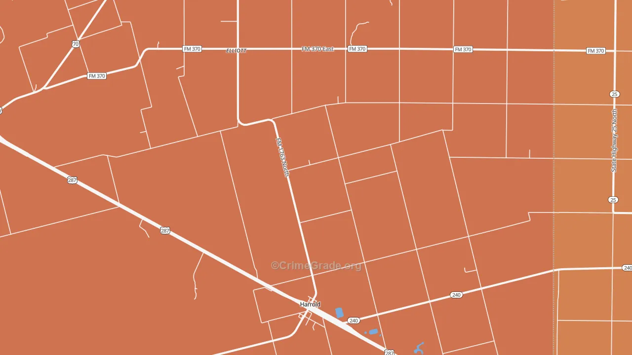 76364, TX Map of Drug-Related Crime Rates