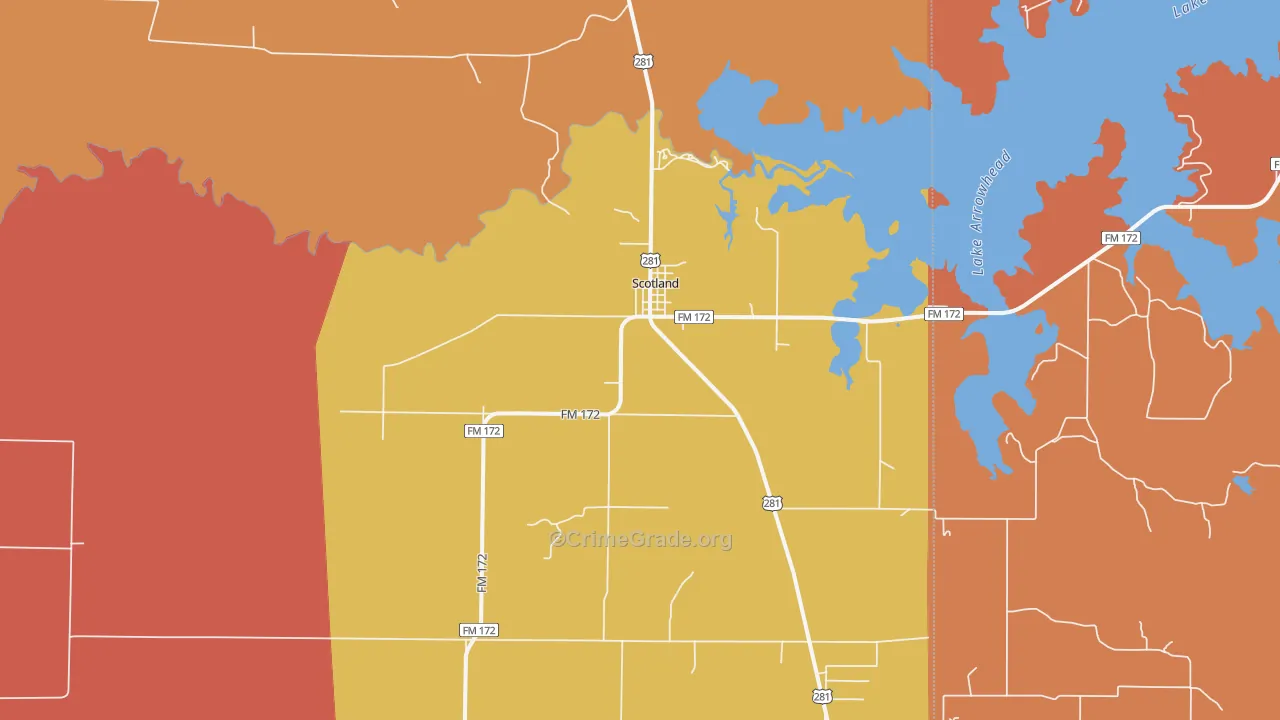 76379, TX Map of Drug-Related Crime Rates