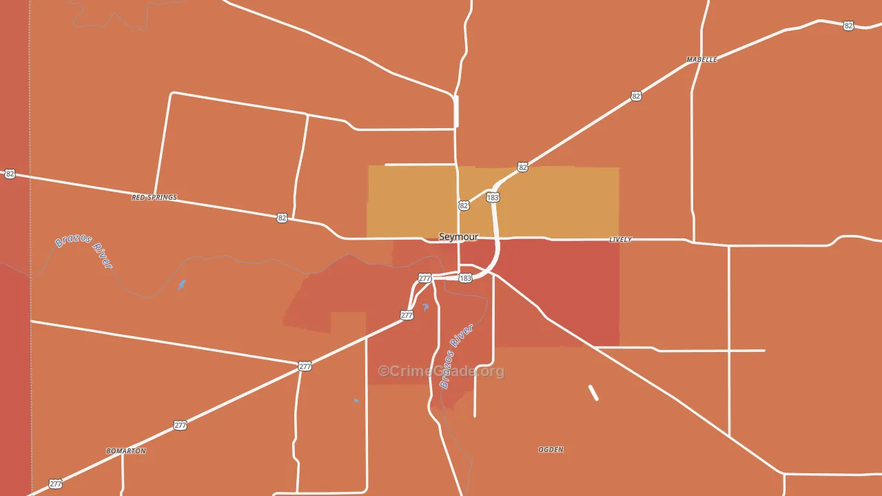 76380, TX Map of Drug-Related Crime Rates