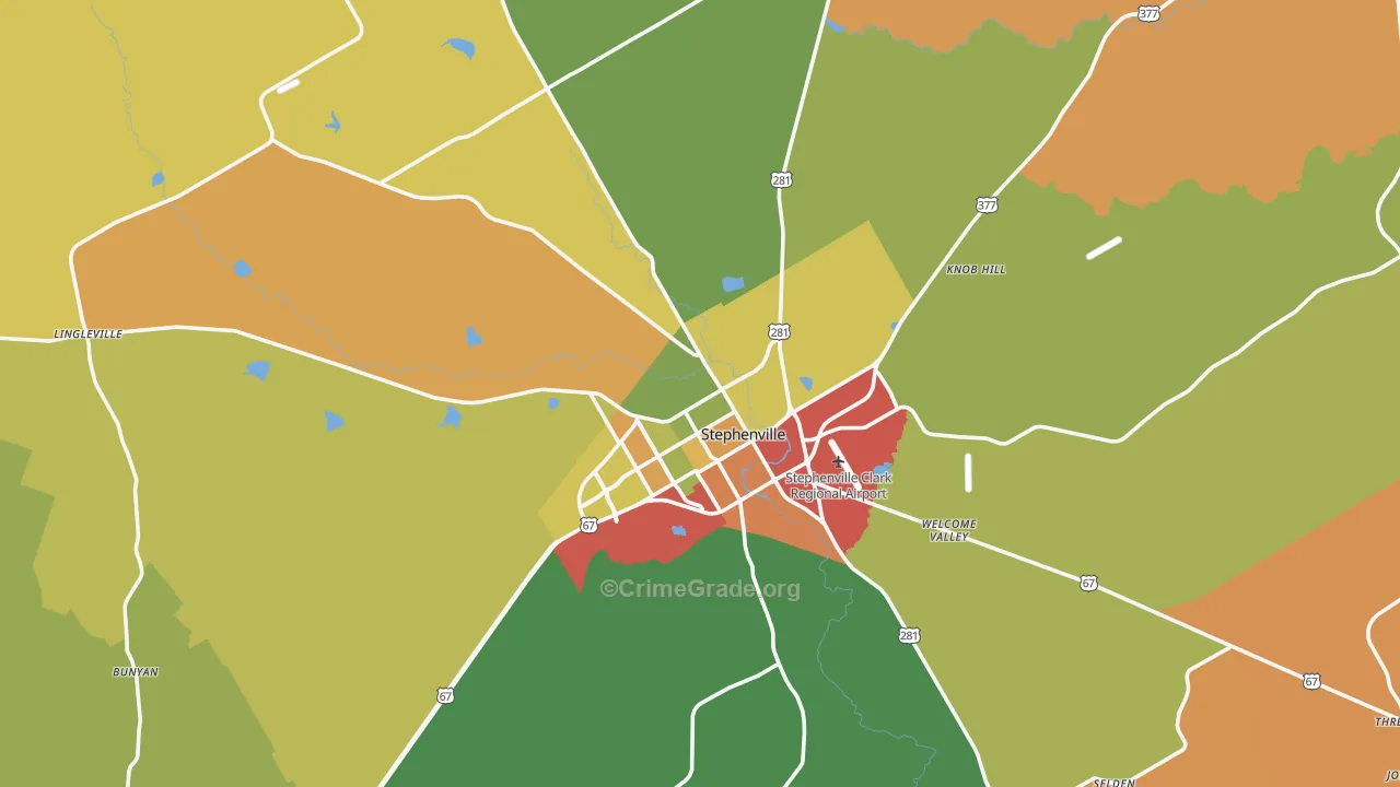76401, TX Map of Drug-Related Crime Rates