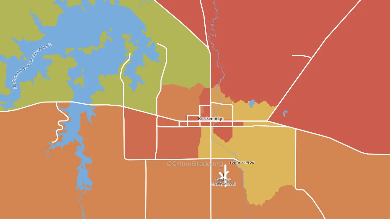 76424, TX Map of Drug-Related Crime Rates