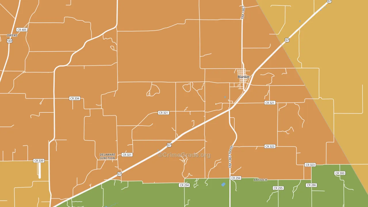 76432, TX Map of Drug-Related Crime Rates