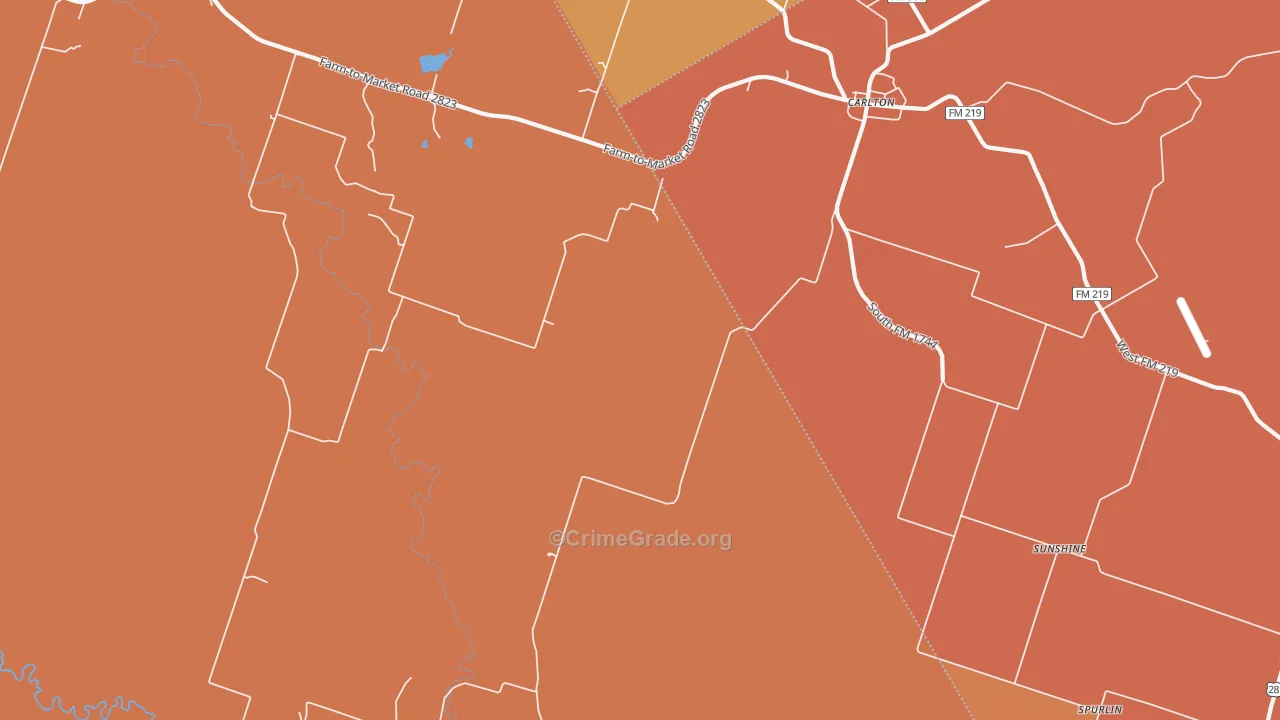 76436, TX Map of Drug-Related Crime Rates
