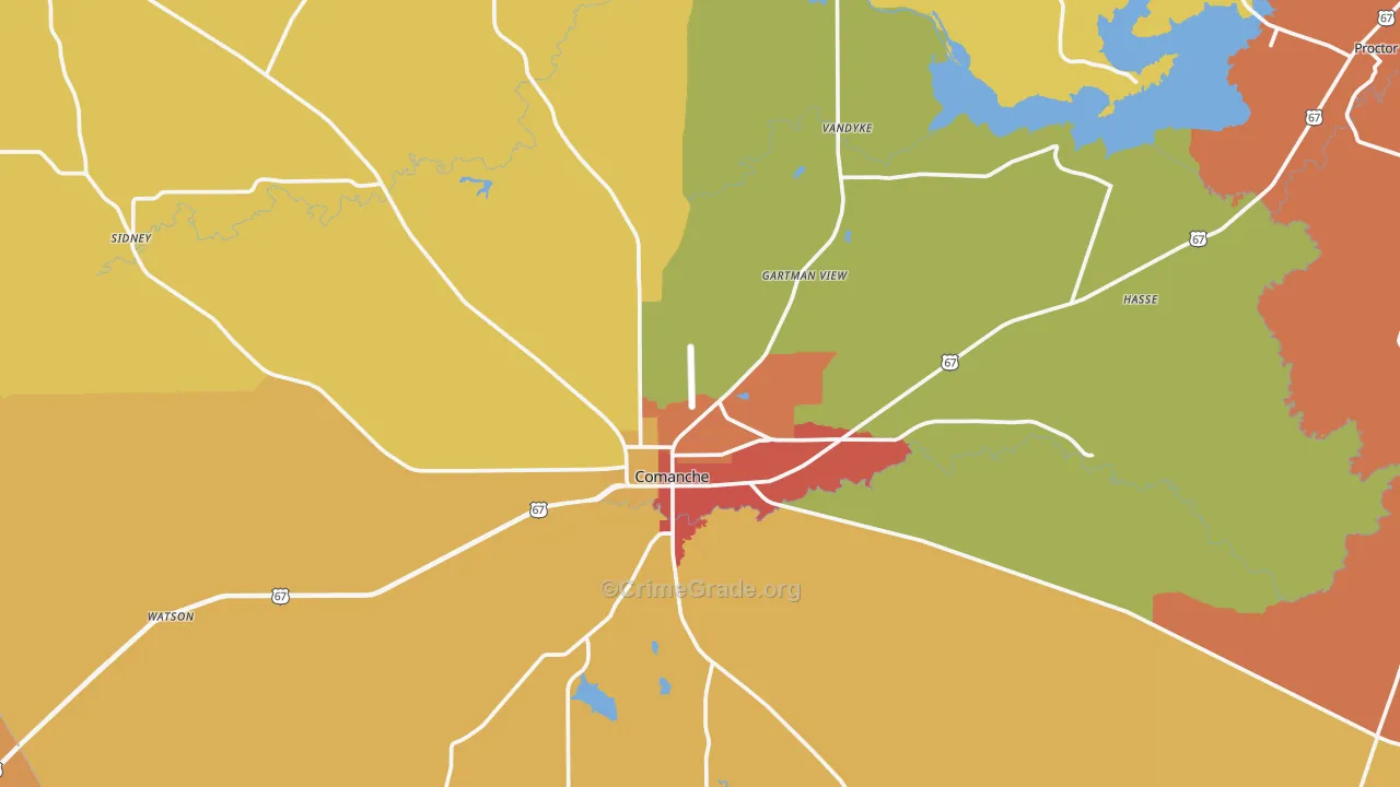 76442, TX Map of Drug-Related Crime Rates