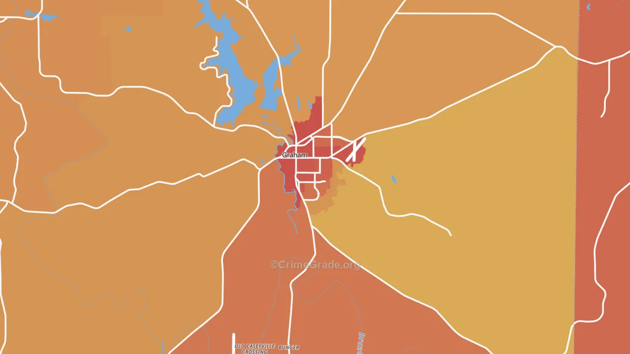 76450, TX Map of Drug-Related Crime Rates