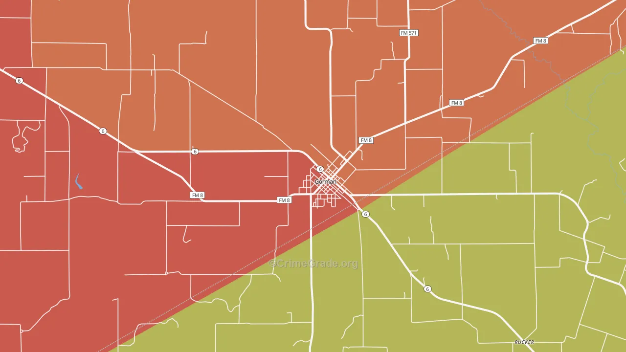 76454, TX Map of Drug-Related Crime Rates