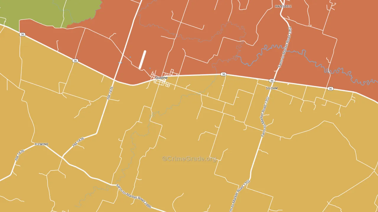76455, TX Map of Drug-Related Crime Rates