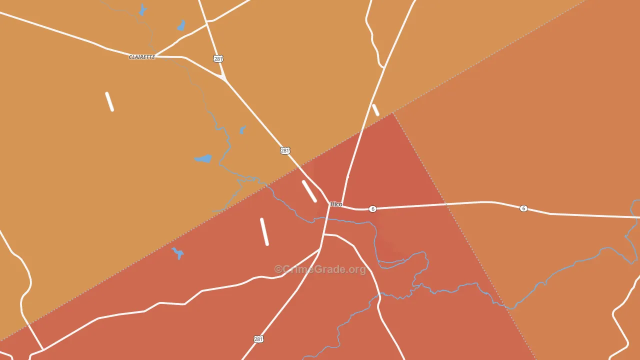 76457, TX Map of Drug-Related Crime Rates