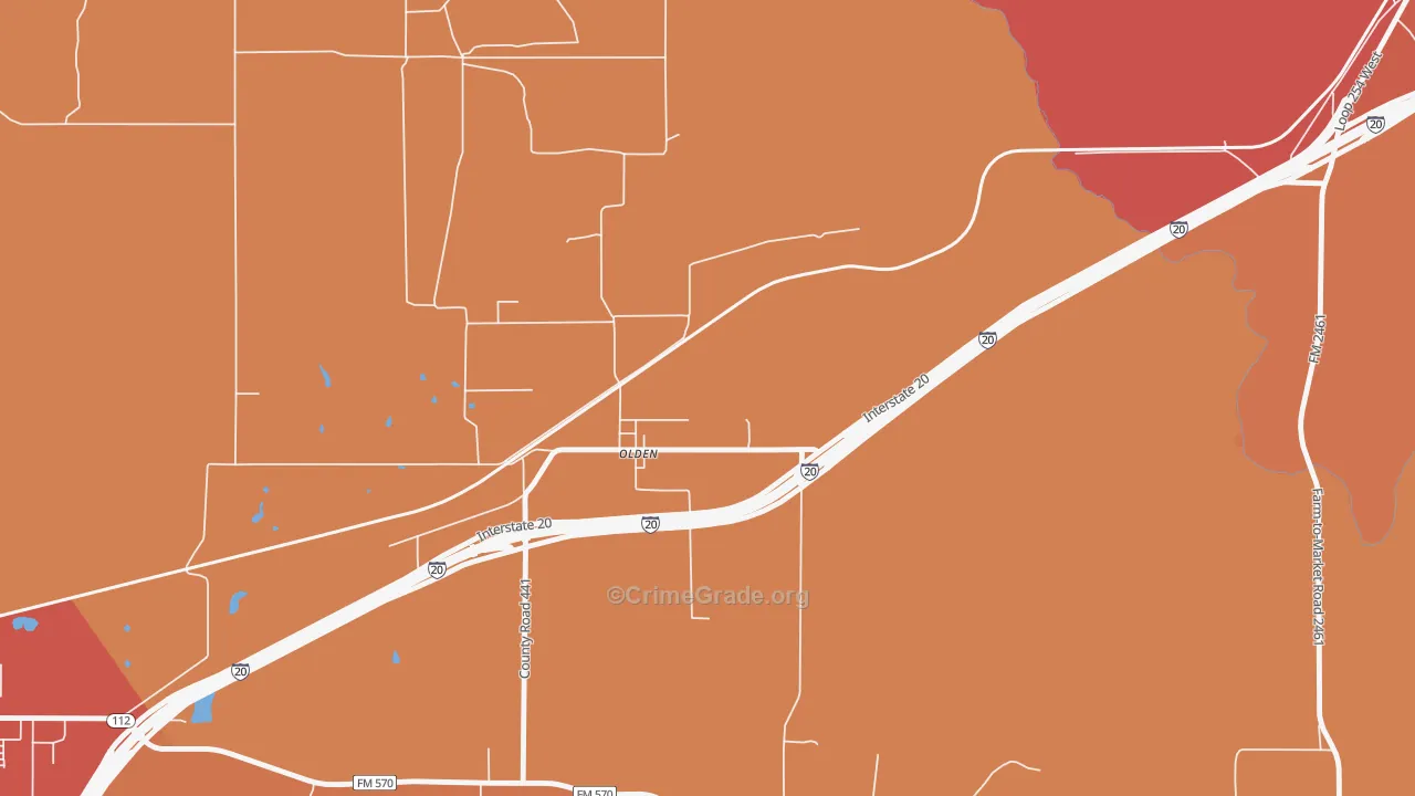 76466, TX Map of Drug-Related Crime Rates