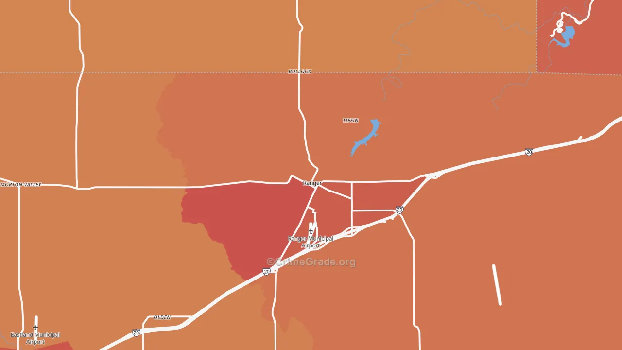 76470, TX Map of Drug-Related Crime Rates