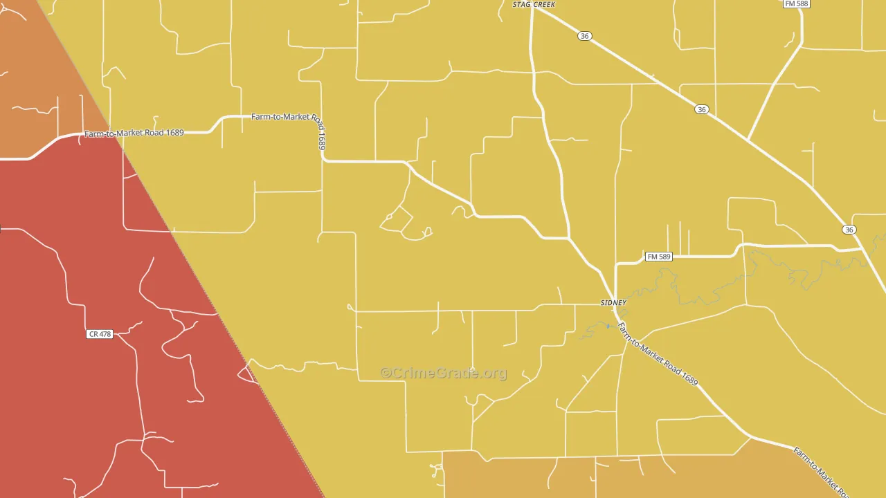 76474, TX Map of Drug-Related Crime Rates