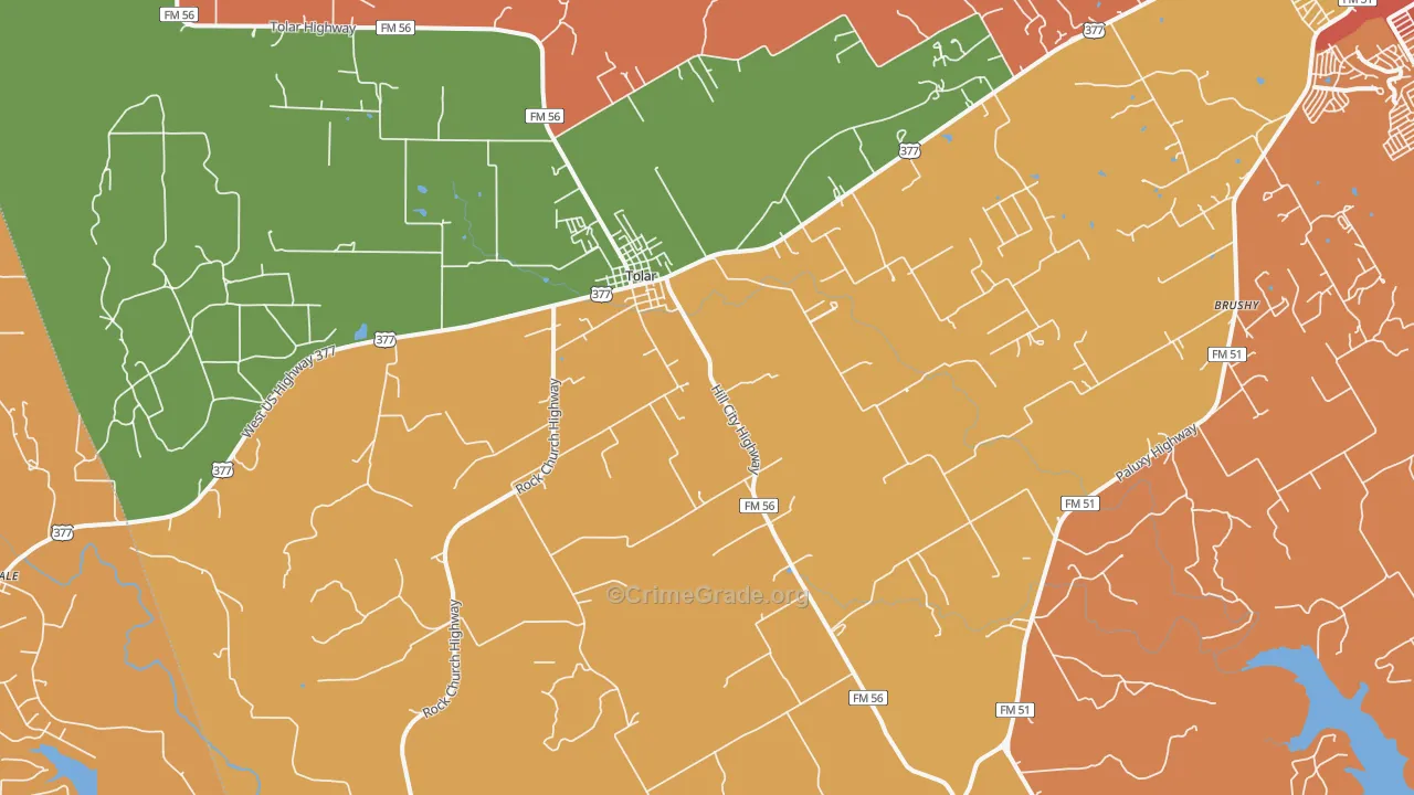76476, TX Map of Drug-Related Crime Rates